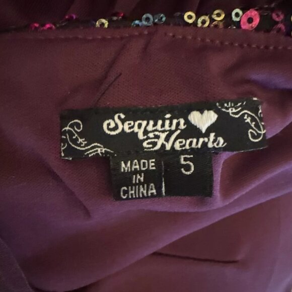 Sequin Hearts Asymmetrical Party Dress 5 Daddy Daughter Dance Teen Valentines - Picture 5 of 6